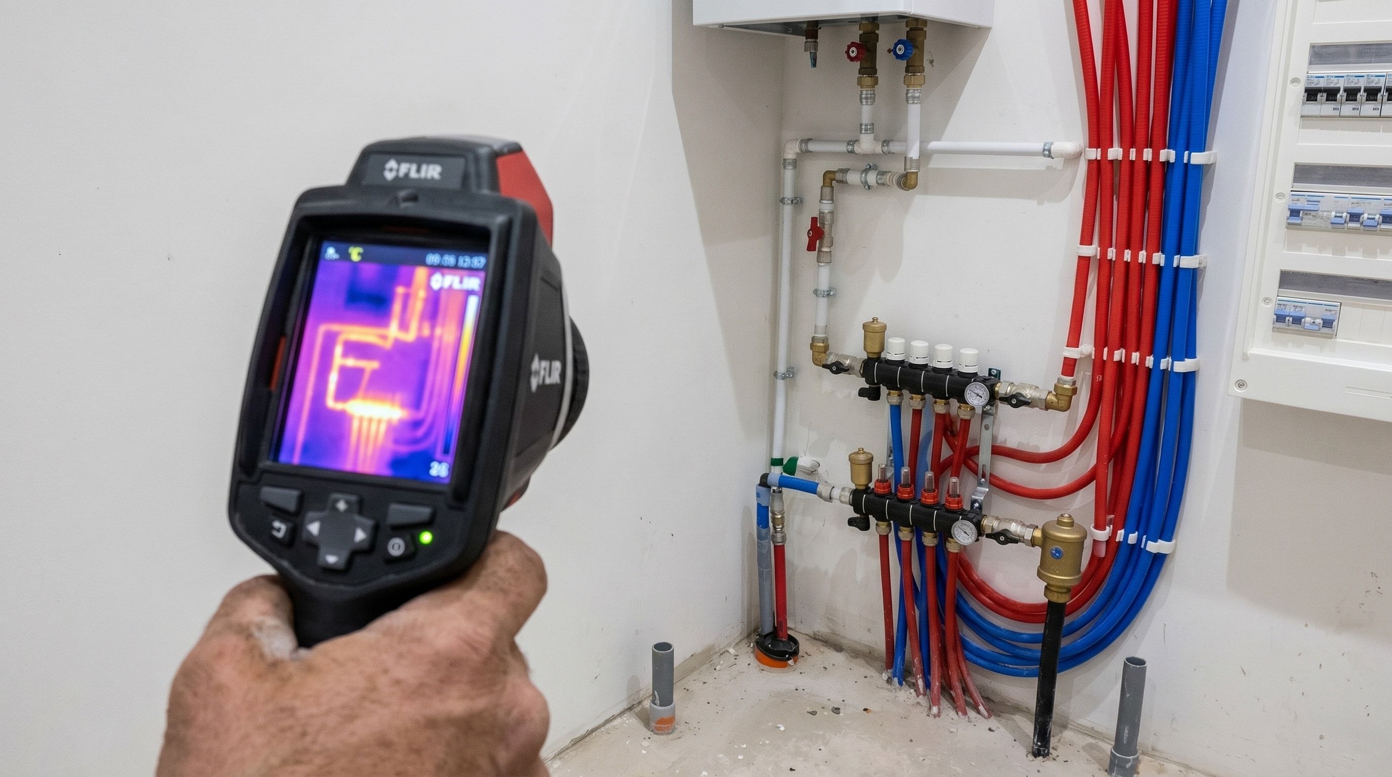 Recherche de fuite à la caméra thermique sur un mur à Cachan